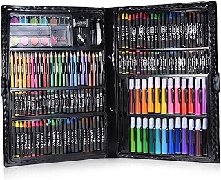 Kiboule 168 pçs Conjunto de Caneta de Desenho Art Kit Pintura Esboço Lápis de Cor Lápis de Cera Óleo Pastel Cola Aguarela com Estojo para Crianças Crianças