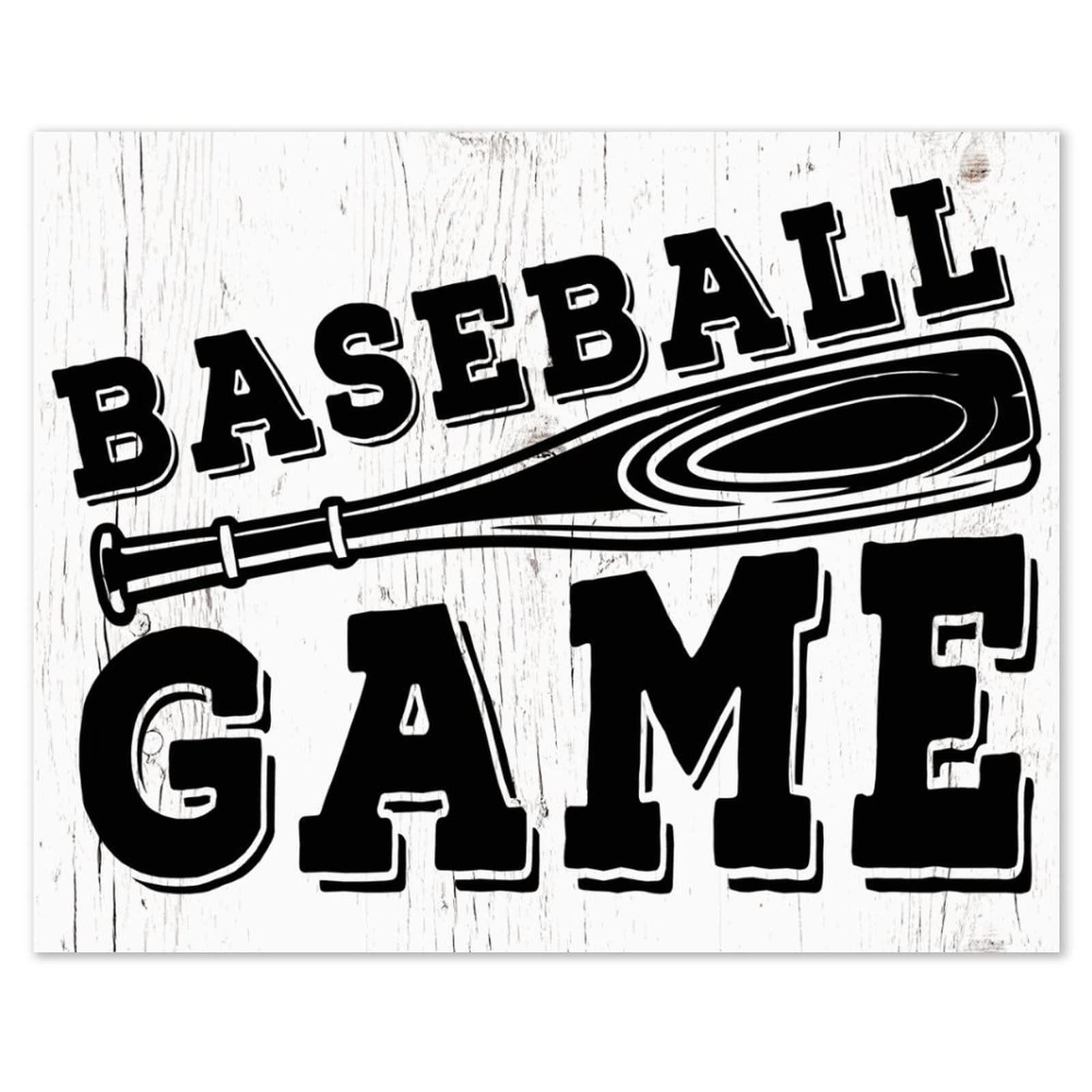 Plaque murale baseball bois rustique grand format déco rétro maison