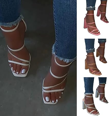 Amazon.com: Tacones altos para mujer, tacones gruesos, puntera abierta,  correa al tobillo, sandalias de novia, boda, fiesta, noche, baile de  graduación : Deportes y Actividades al Aire Libre