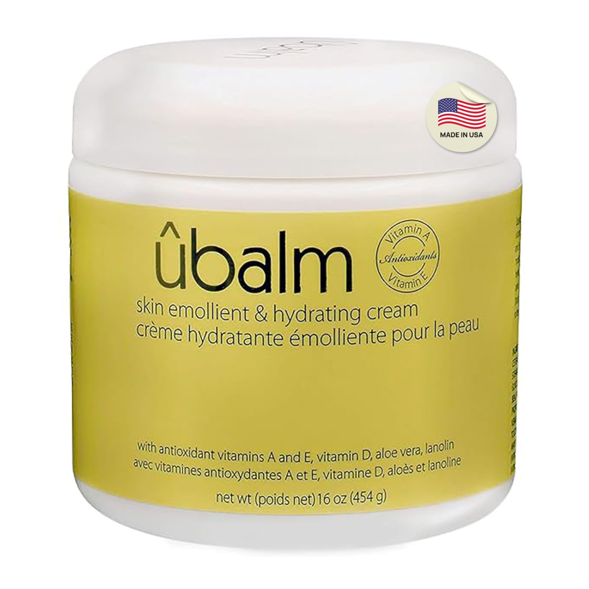 uBalm Yellow Hydrating Night Cream for Women – Made in USA – Anti-Aging Face Moisturizer with Aloe Vera, Lanolin, Vitamins A, E & D2 – Deep Moisturizer for Dry Skin – Nighttime Facial Skin Care