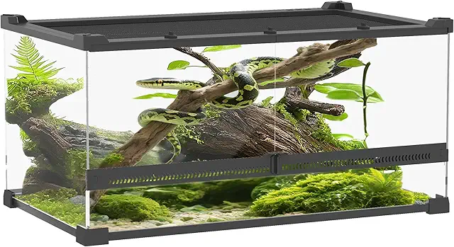 PawHut 34L Glasterrarium für Leopardgeckos - Sicherer Reptilienbehälter