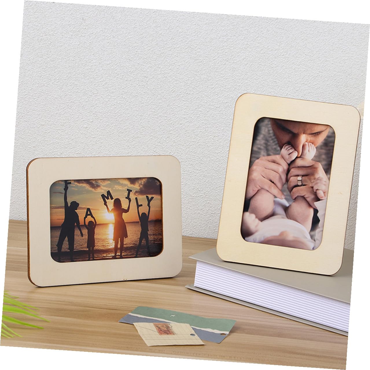 Housoutil Cornice per Foto in Legno Fai da Te 12 Pezzi, Portafoto da Tavolo Decorativo per Camera da Letto, Cornice Artigianale per Esposizione Foto di Casa
