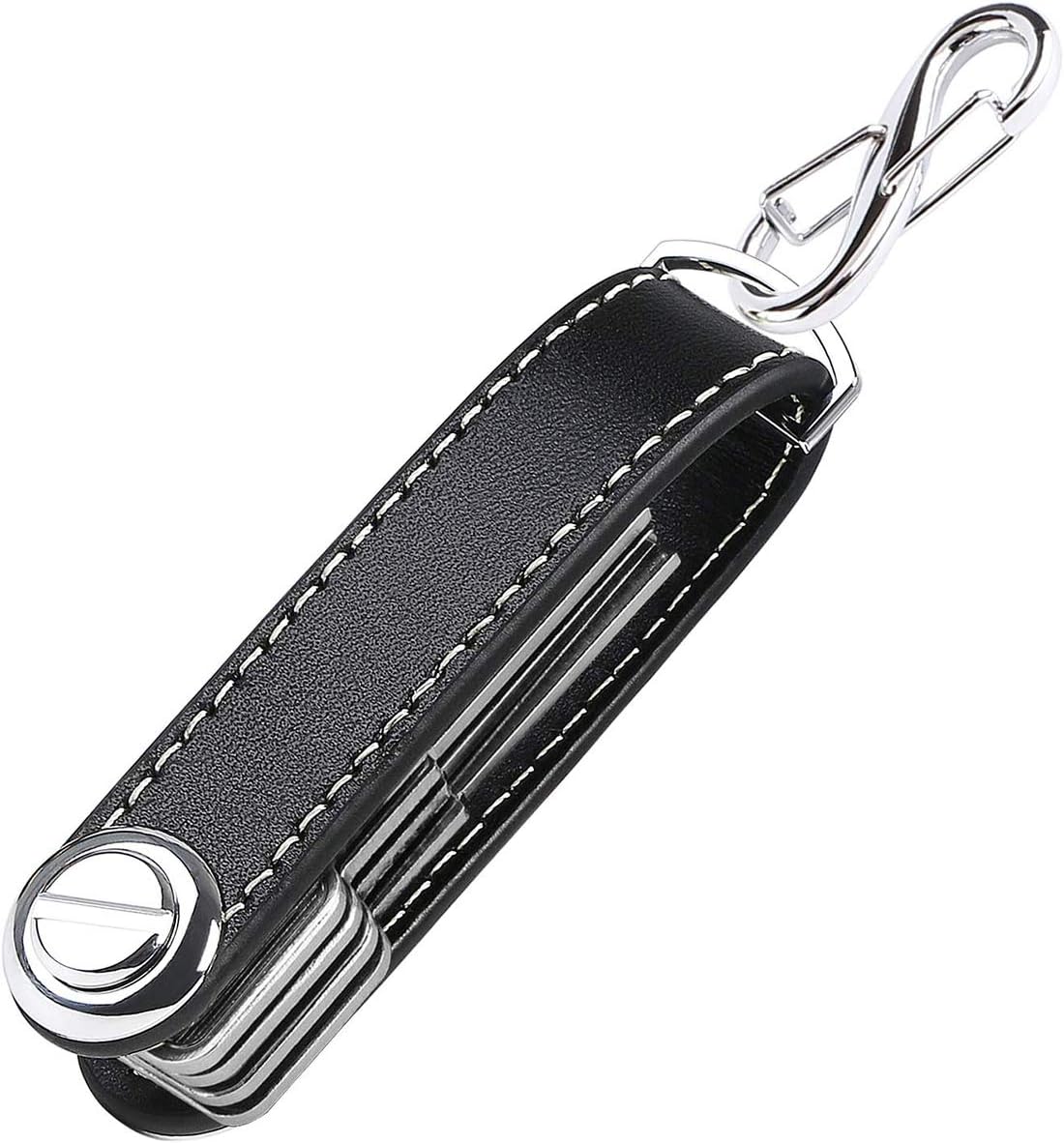 SetaceumKey Organizer Leather Keychain Genuine Leather Pocket Smart Key Holder Functional & Practical Key Tidy Keyring Key Organiser Stops Scratches Pocket Rattle Gift Boxed
