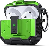 Vista 37 de DASFOND Armor - Funda rígida para auriculares Airpods Pro, grado militar, protección completa, a prueba de golpes, soporte de carga inalámbrica