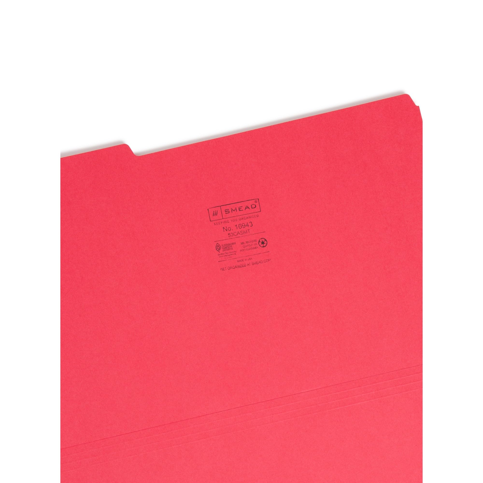 Smead FolderSys 16943 - Carpeta de archivo (1/3, tamaño legal, varios colores, 100 por caja)