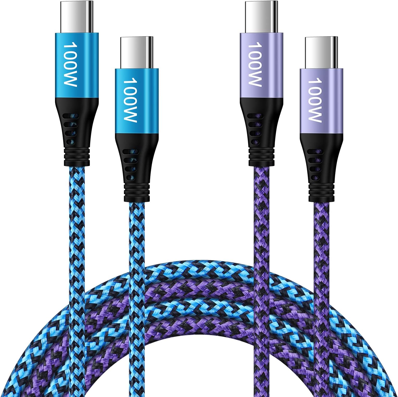 100W USB C to C Samsung Fast Charging Cable for Galaxy A14 5G/A24/A54/A23/A13/A03s/A34/A53/S23 Ultra/S21 FE/Z Fold 4/A04S,Google Pixel 7 Pro 6a 5XL,Pad Pro 2020/Air5,MacBook Pro,6ft Type C Cord 2-Pack