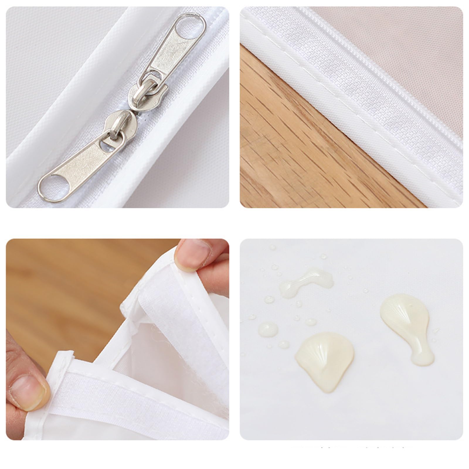 Fundas para Ropa Funda Translúcida De EVA para Perchero Impermeable A Prueba De e A Prueba De Polvo Cerrado Colgando Bolsas para Ropa con Ventana De PVC Transparente, 60 X 30 X 120 Cm,Blanco