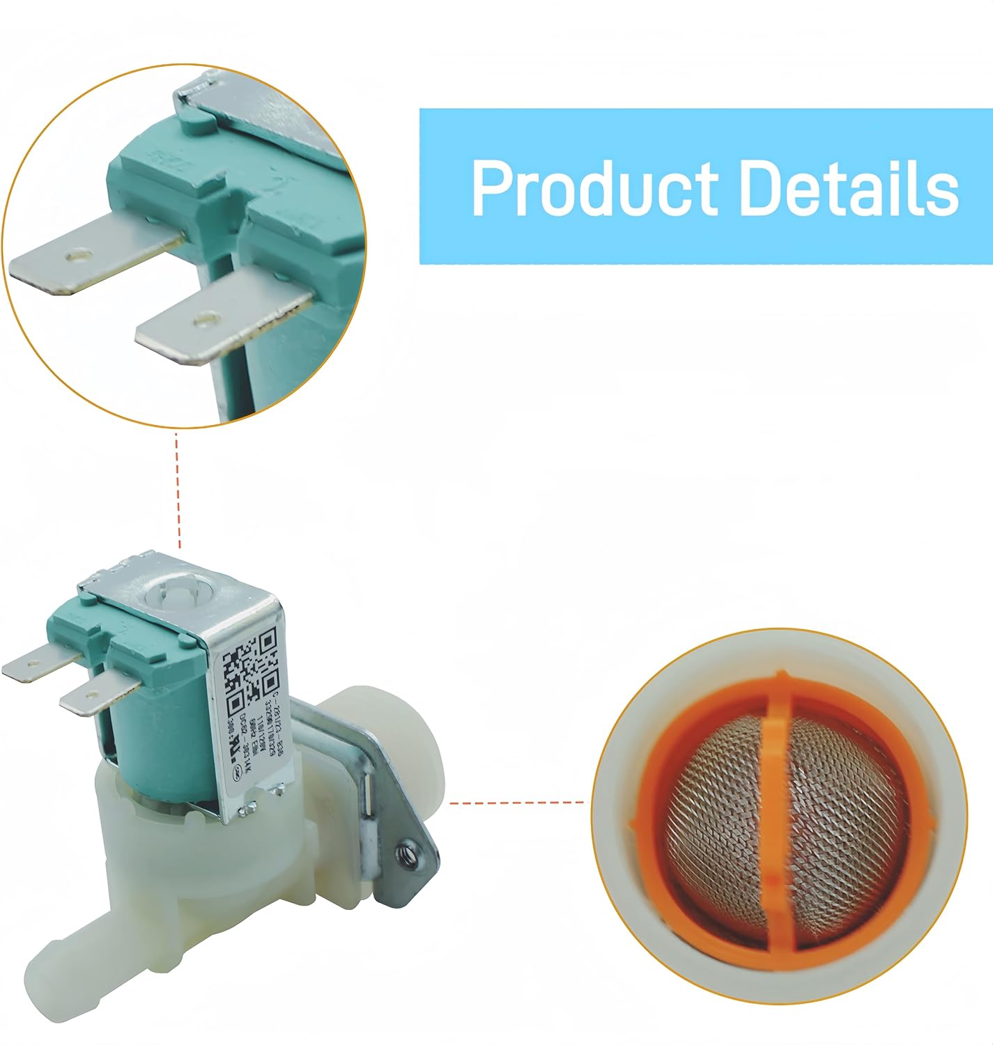 Upgraded Water Inlet Valve Set Fit for Samsung Washing Machines,Replacement with DC62-30312J & DC62-30314k,W11165546, W11220230, Compatible Kenmore, Whirlpool, Maytag Washers