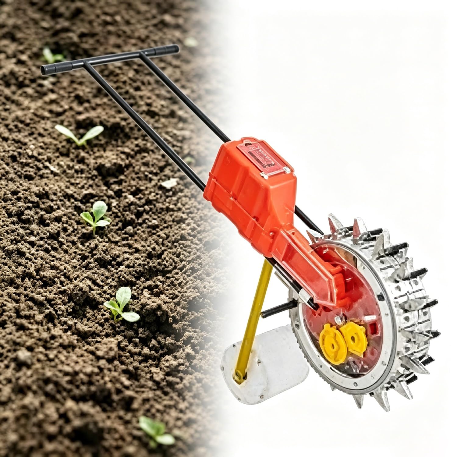 Seminatrice Manuale A Spinta, profondità di Semina Regolabile da 6,5 ​​A 7,5 cm, Un Ugello può Seminare 1-2 Semi, per Seminare Mais, Soia, Fagioli Mung E Girasole