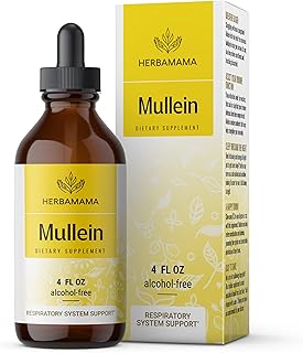 HERBAMAMA Mullein Leaf Liquid Extract 4 fl.oz. - Vegan Supplement - May Help Boost Respiratory Health and Immune Support -...