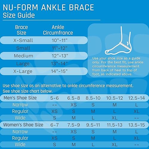 Miniatura 5 de Nu-Form - Tobillera de alta calidad, de perfil bajo, estabilizador de tobillo y soporte de compresión de tobillo, tobillera transpirable para