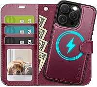 Vista 48 de OCASE Funda tipo cartera desmontable para iPhone 12 y iPhone 12 Pro con tarjetero [2 en 1] Funda de piel sintética con soporte de bloqueo RFID
