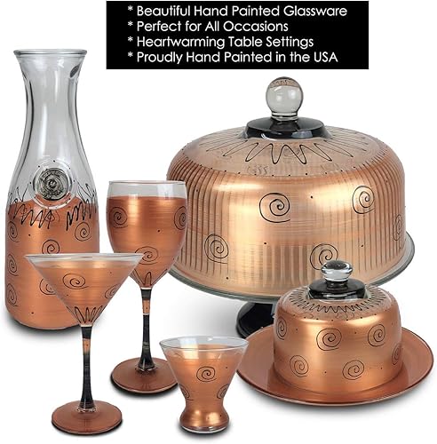 Miniatura 7 de Juego de 2 vasos de Martini pintados a mano, colección Toscana Sunset - Cristalería pintada a mano por artistas estadounidenses - Copas de Martini