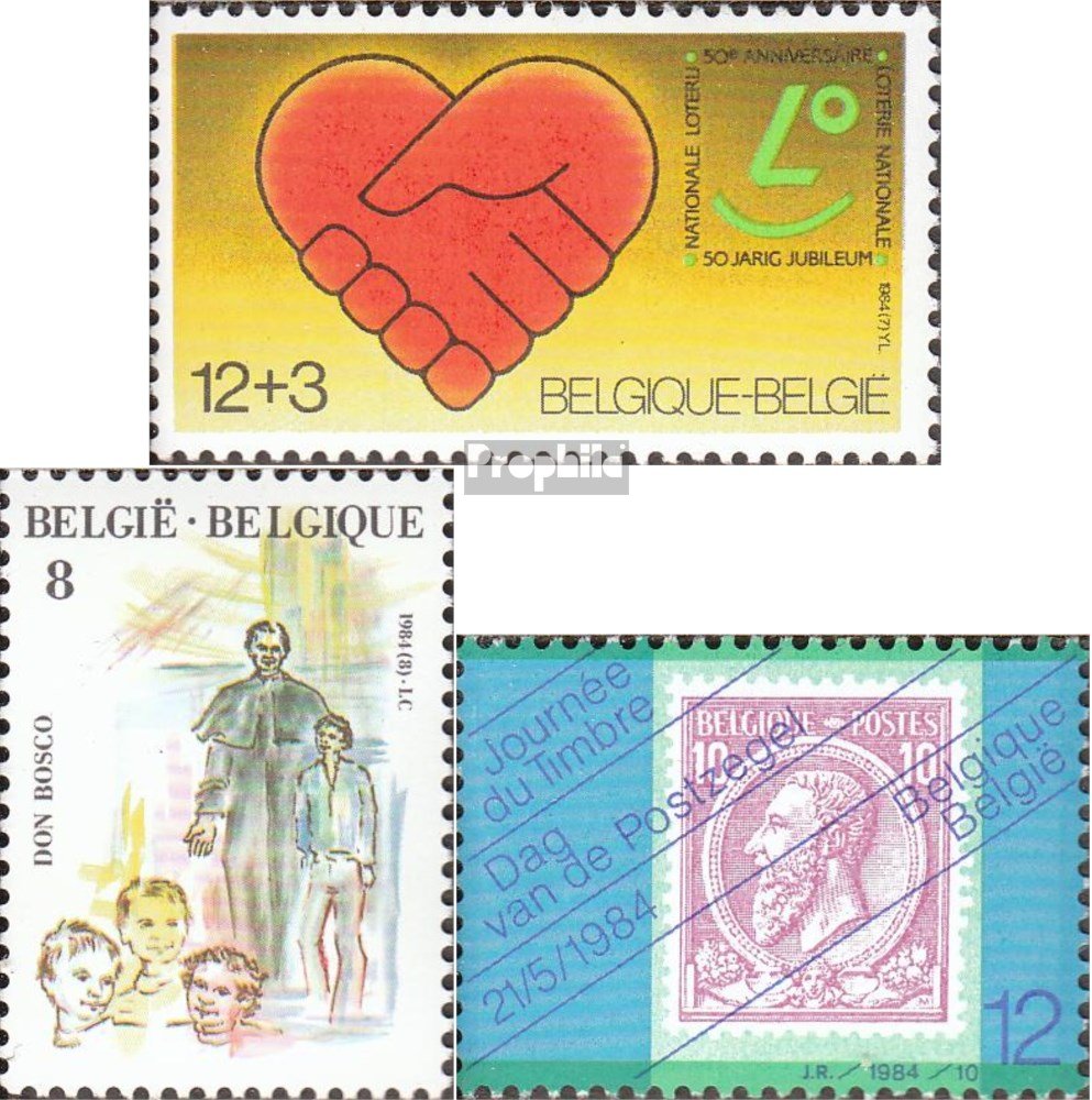Briefmarken Belgien 1984 – Lotterie & Don G. Bosco, Postfrisch MNH, 3 Werte Komplett