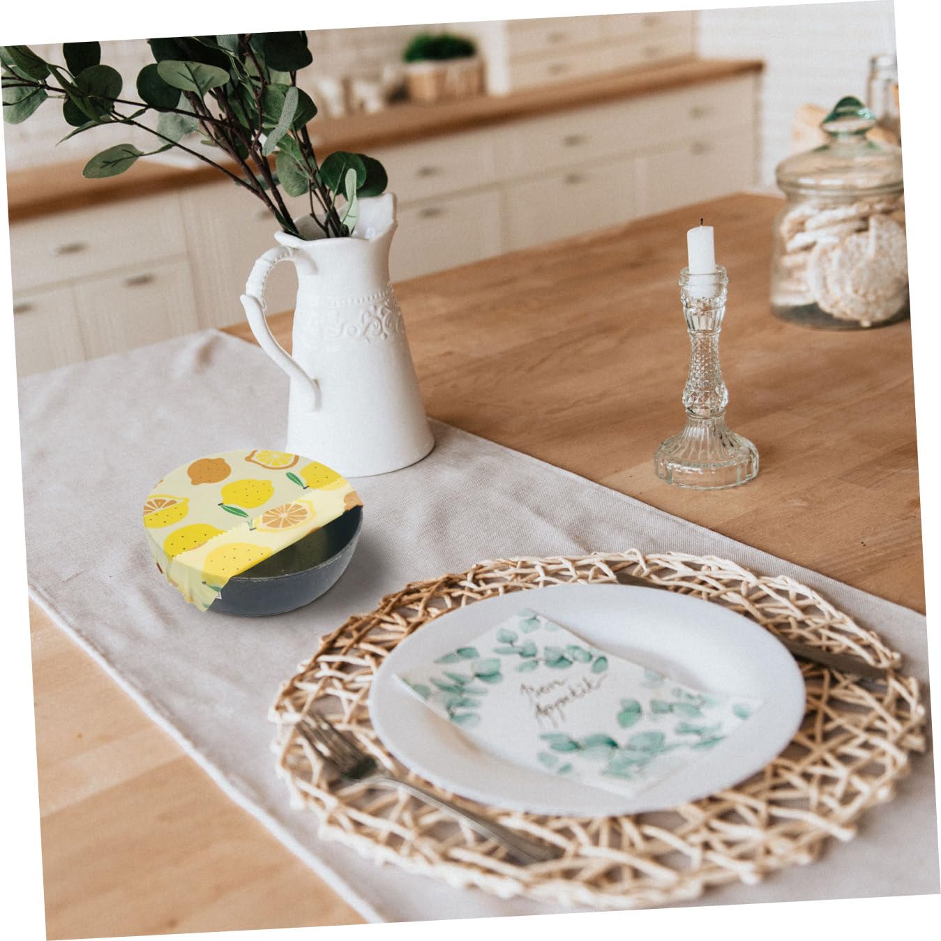 Mipcase 3 Pezzi Tessuti per Alimenti Cera D’Api Riutilizzabili, Involucro per Formaggi e Frutta, Eco-Friendly