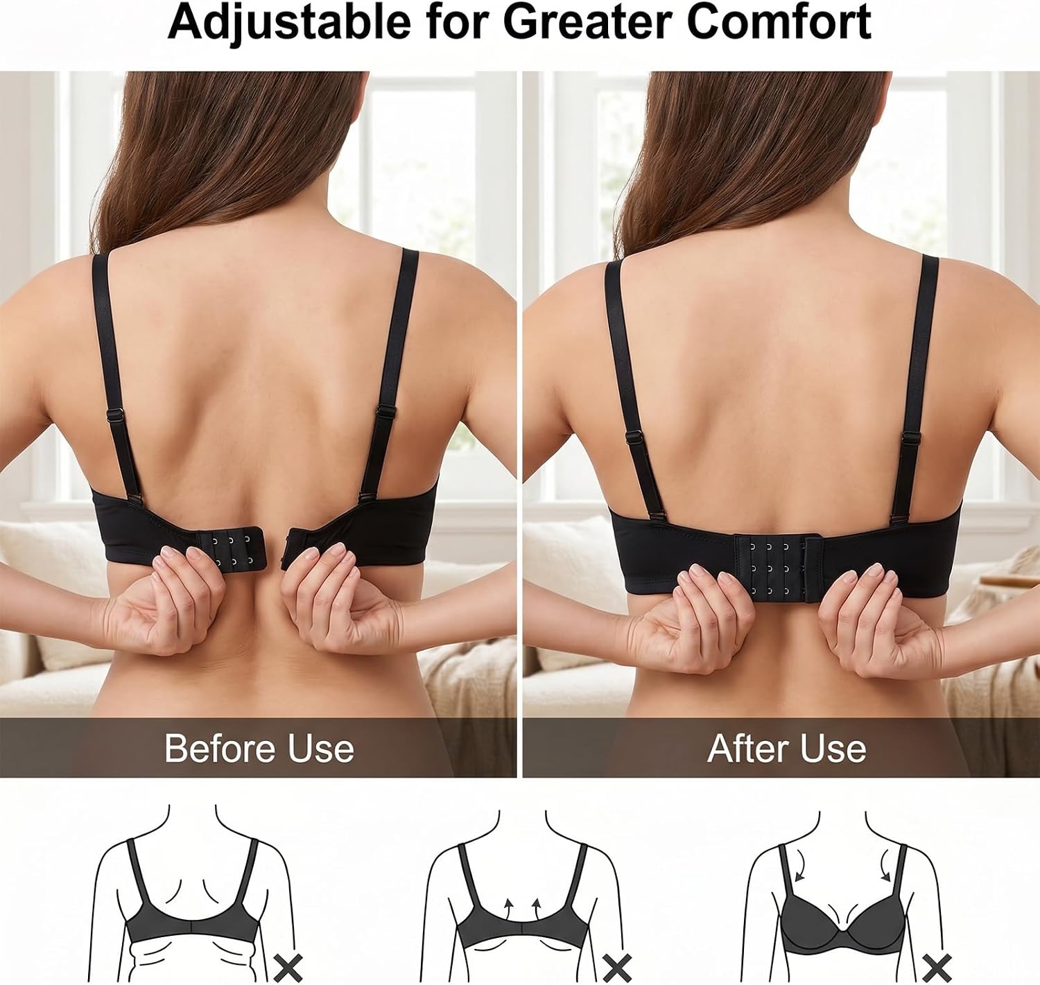 12 Pcs Bra Extender 2/3/4 Hook, Bra Strap Extender, Bras Extensions for Women Plus Size