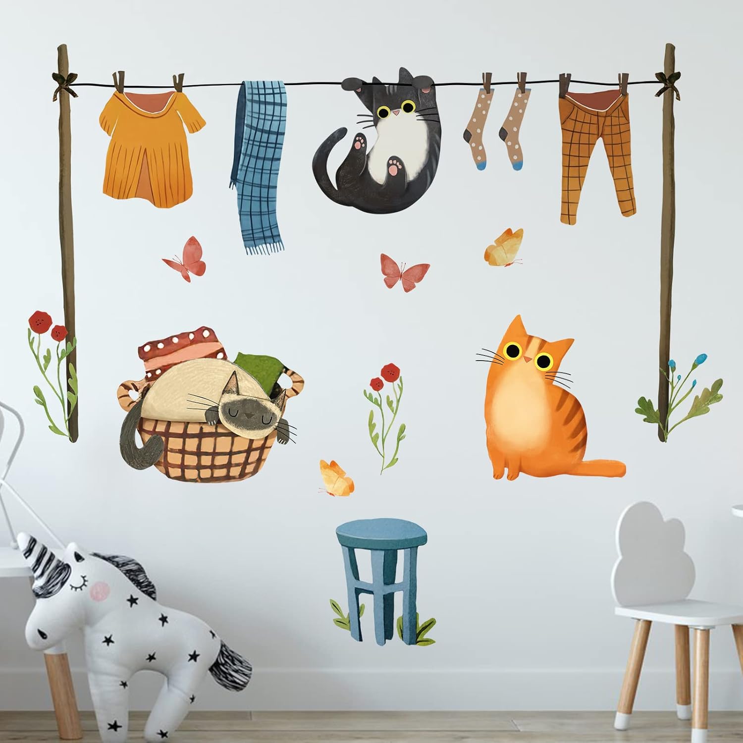 Yovkky Merry Christmas Wall Decals Stickers, Blue Xmas Tree Max Dog 2025 New Year Bedroom Decor Home Kitchen Decorations, Winter Holiday Polka Dots Living Room Art Kids Boys Girls Gift