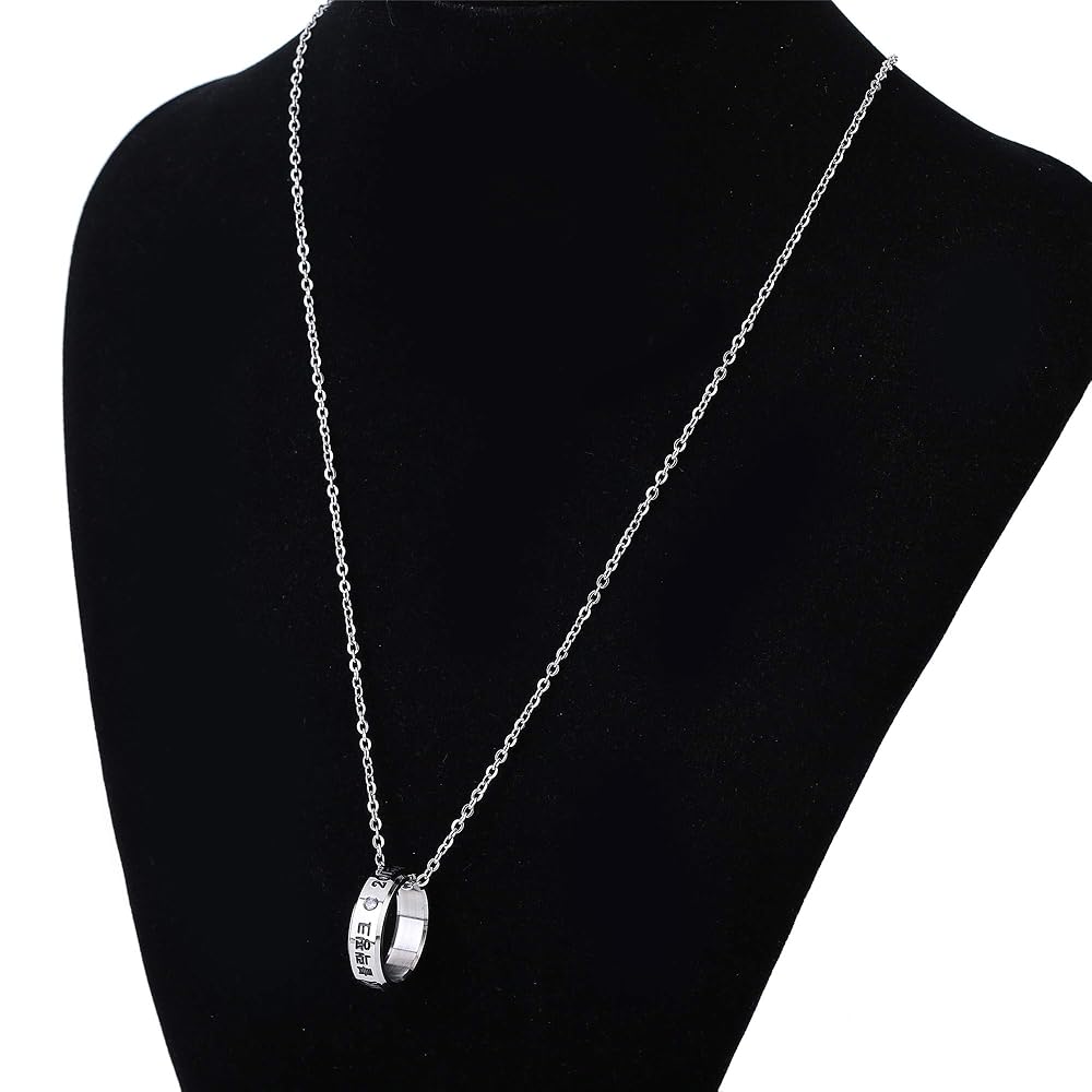ZHENGGE Stainless Steel Rings Pendant Necklace Jewelry Gift