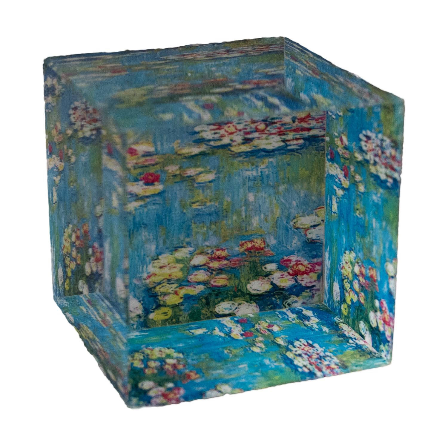 MONET Square Square Glass Paperweight - Water Lilies - 6 x 6 cm — image 1