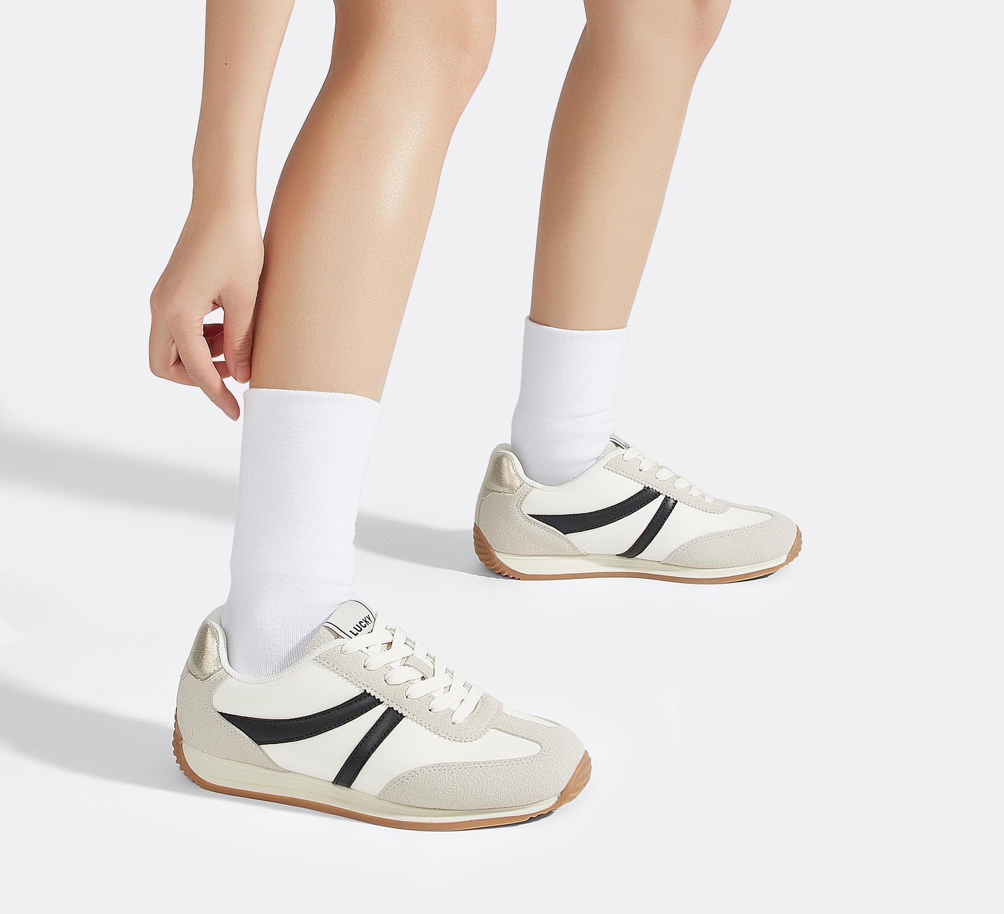 LUCKY STEP Zapatillas Deportivas Retro para Mujer - Suela Antideslizante y Interior Transpirable, Zapatos Ligeros de Ocio para el Día a Día y Paseos Urbanos