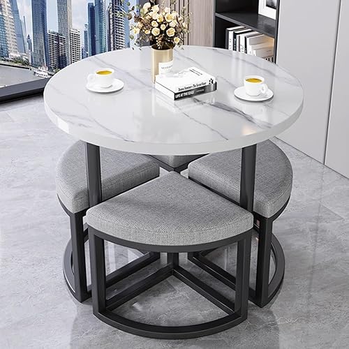 Miniatura 11 de YVYKFZD Mesa de recepción de oficina, mesa de club, juego de mesa de comedor de cocina de café para 4, mesa redonda de conferencias, mesa de sala