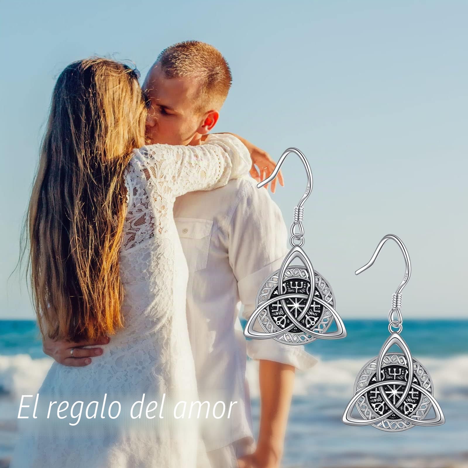 Joyas vikingas protegidas por el amuleto de pendientes irlandeses de plata esterlina 925