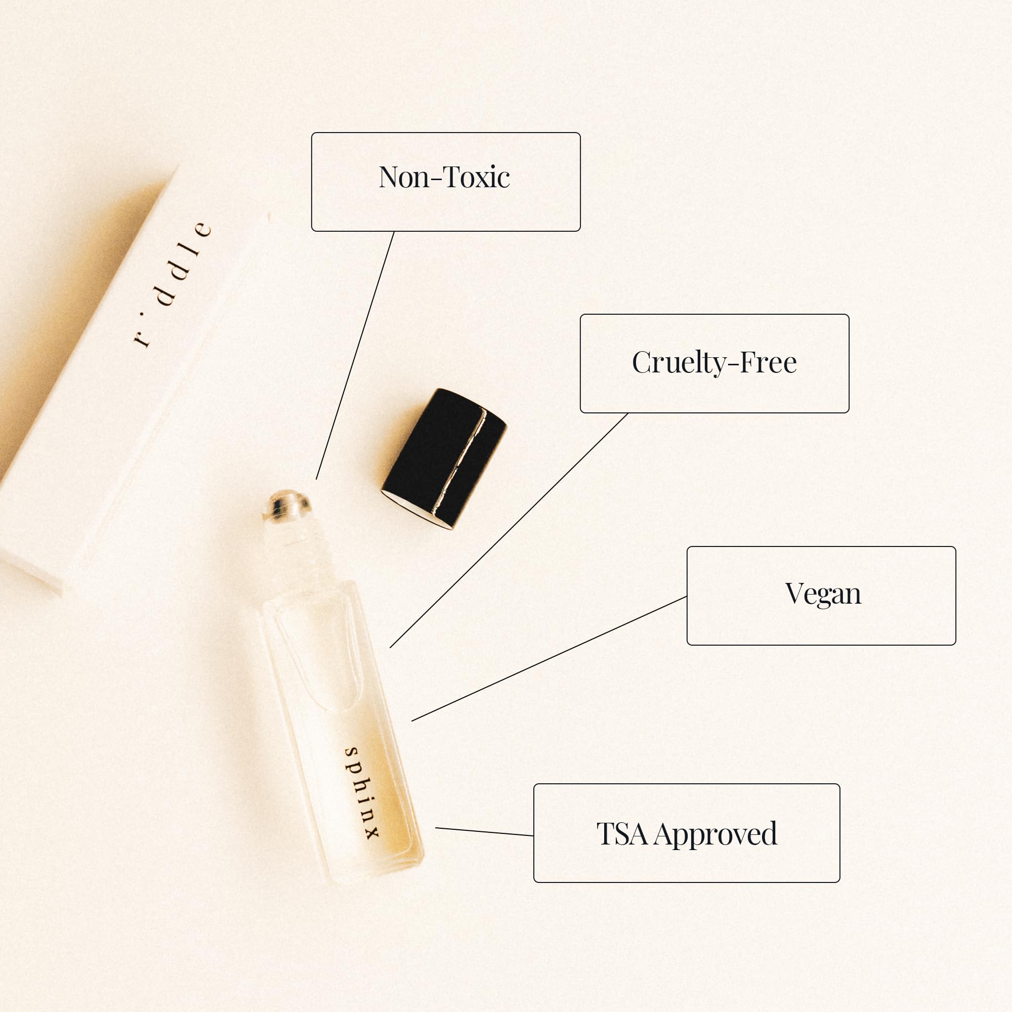 Riddle Sphinx Roll-On Pheromone Perfume Made in USA - Premium Rollerball Fragrance for Women Egyptian Musk & Sandalwood - Long-Lasting Alcohol-Free Gentle on Skin - Ideal for Daily Use and Travel