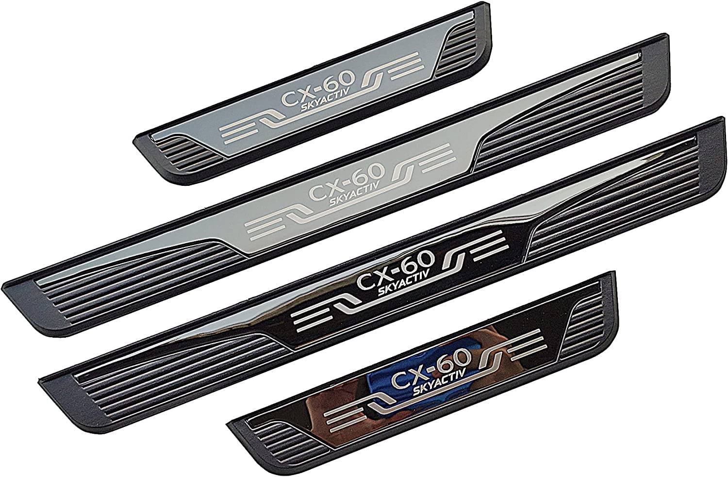 Car Accessories Door Sill Protector for 2022 2023 Mazda CX60, Steel Auto Parts Door Entry Guard Scuff Plates Trim Covers