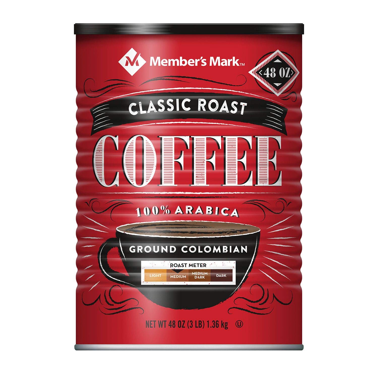 Member's Mark Ground Colombian Coffee Classic Roast, 48 Ounce