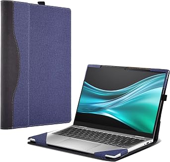 Laptop Cover for HP Elite x360 830 13 inch G11 G10 G9 2-in-1 |HP Elitebook 830/835 G9 G10 G11 All Inclusive Drop Case PU Leather Inside Pocket Case Dark Blue