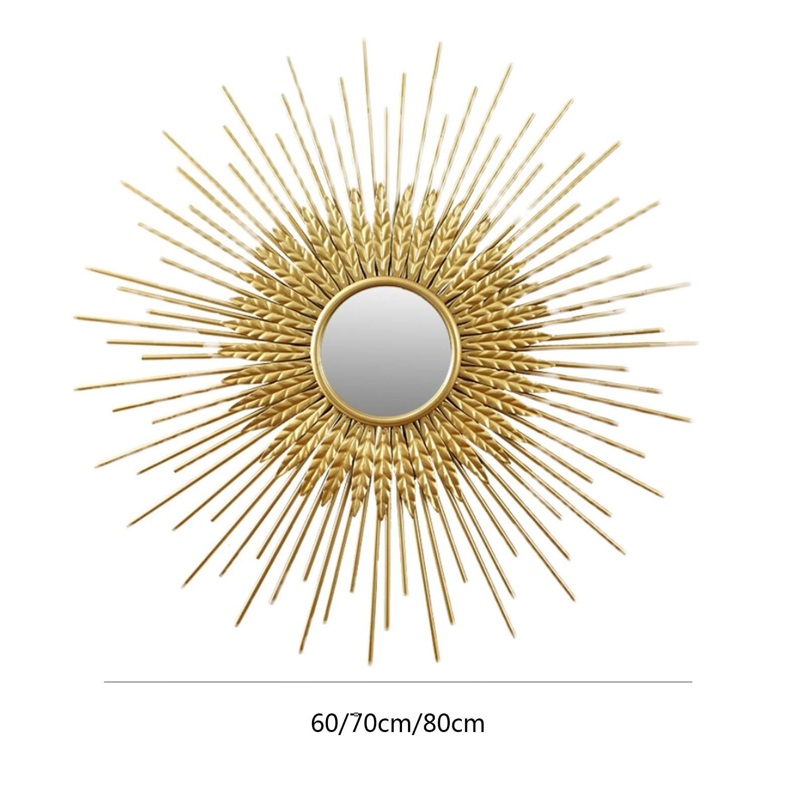 Sonnenspiegel Gold, Metall Sunburst Hängender Spiegel für Wand