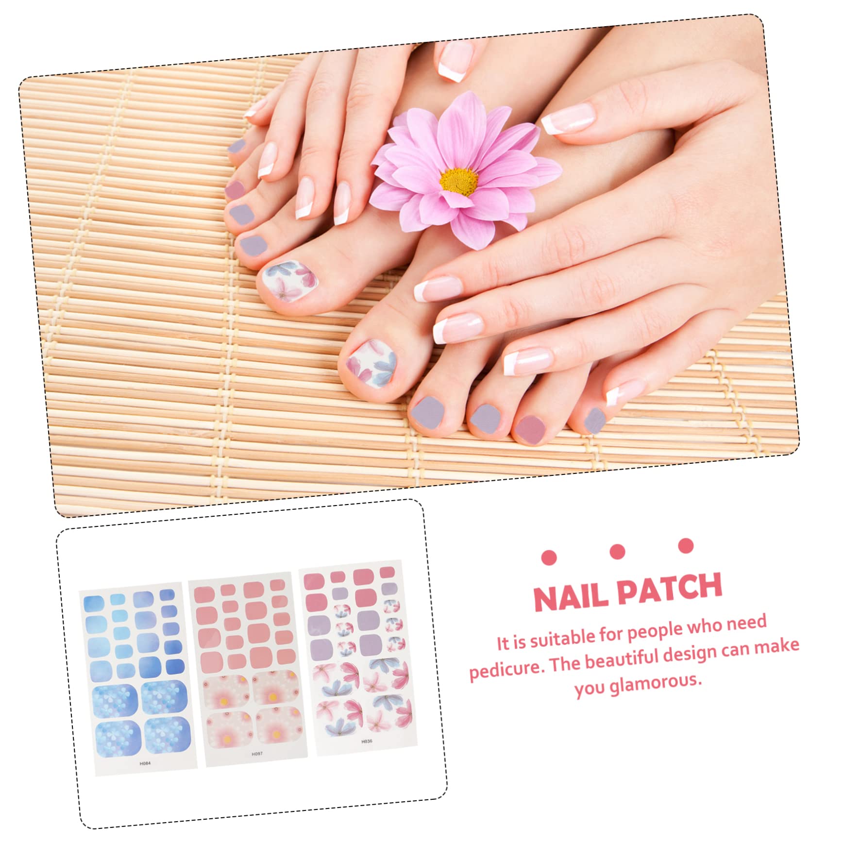 PACKOVE 5 Set Adesivi Per Unghie Dei Impermeabili Decorazioni Per Manicure Te Nail Art Stickers Per Donne E Ragazze Facili Applicare E Rimuovere 6 Fogli*5