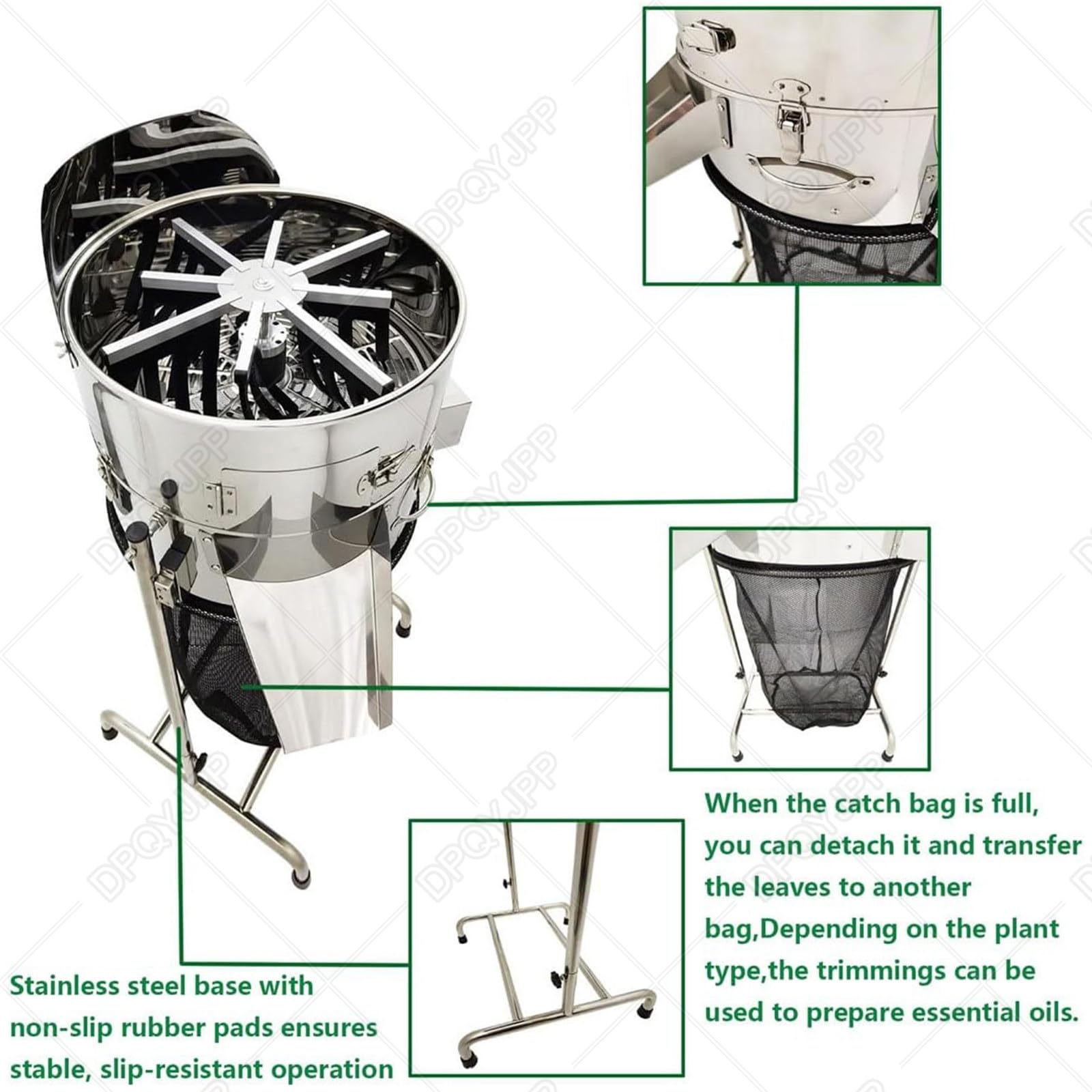 Cortadora eléctrica de hojas de brotes de 60 W, cortadora de plantas de acero inoxidable, cuchillas de grado alimenticio para hierbas, romero, menta, cilantro