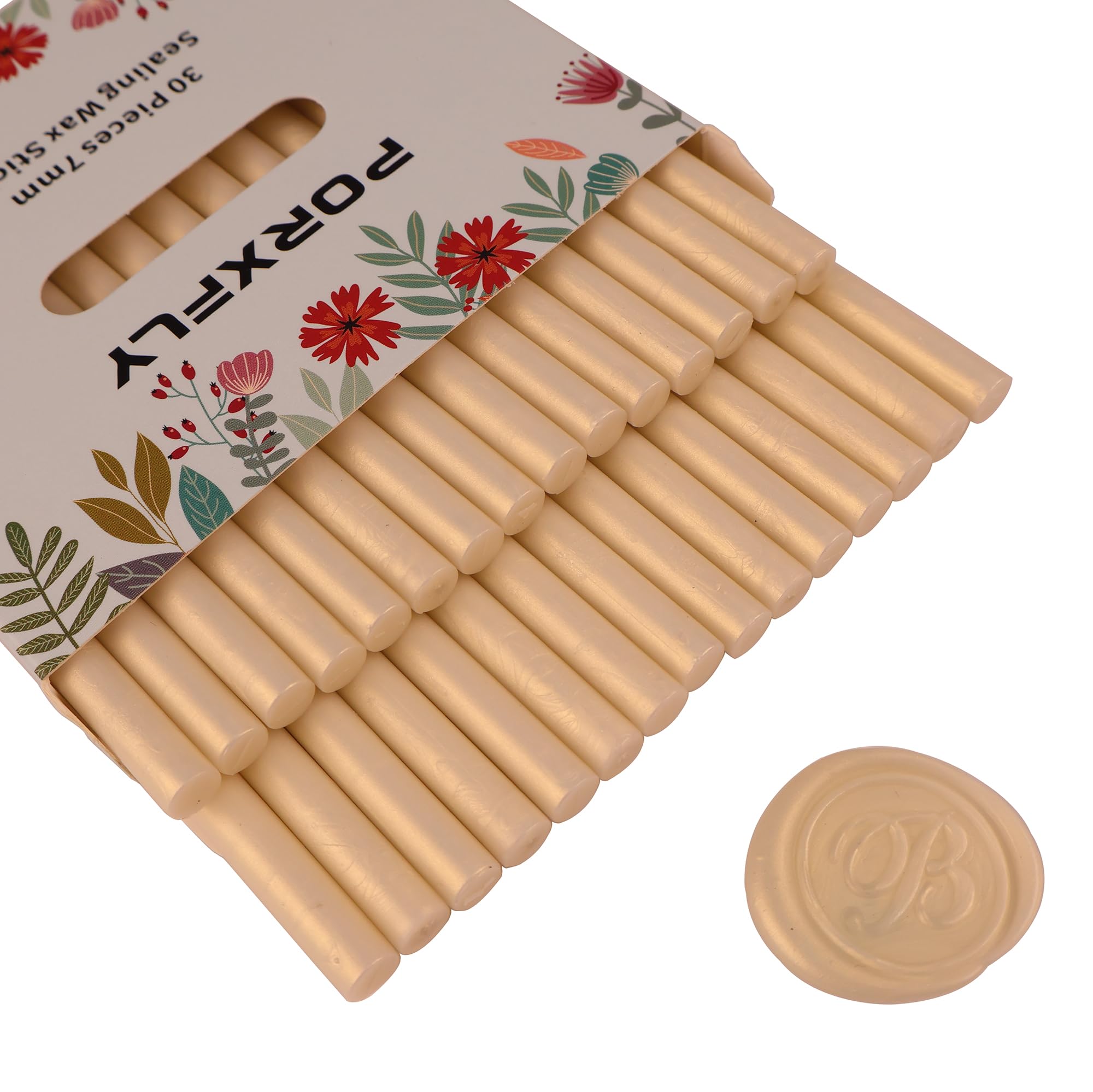 30 Pieces 7mm Sealing Wax Sticks for Glue Gun,PORXFLY Mini Wax Seal Sticks Great for Seals Stamp,Cards Envelopes,Wedding Invitations,Gift Wrapping,Wine Packages (Jade White)