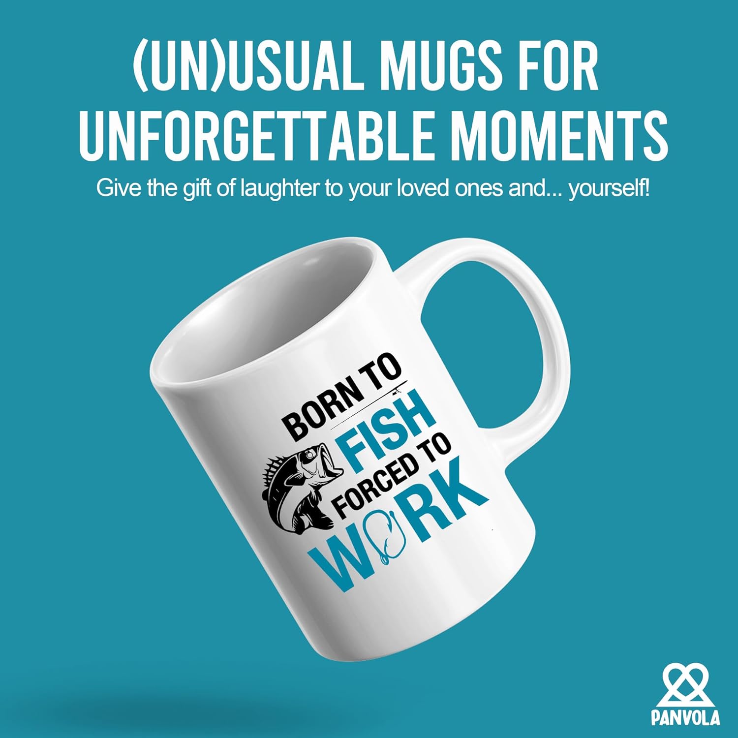 Born To Fish Forced To Work Fishing Fisherman Mug Fishing Gifts To Husband Dad Grandpa Boyfriend Coffee Ceramic Mugs 11oz White Novelty Drinkware - Image 2