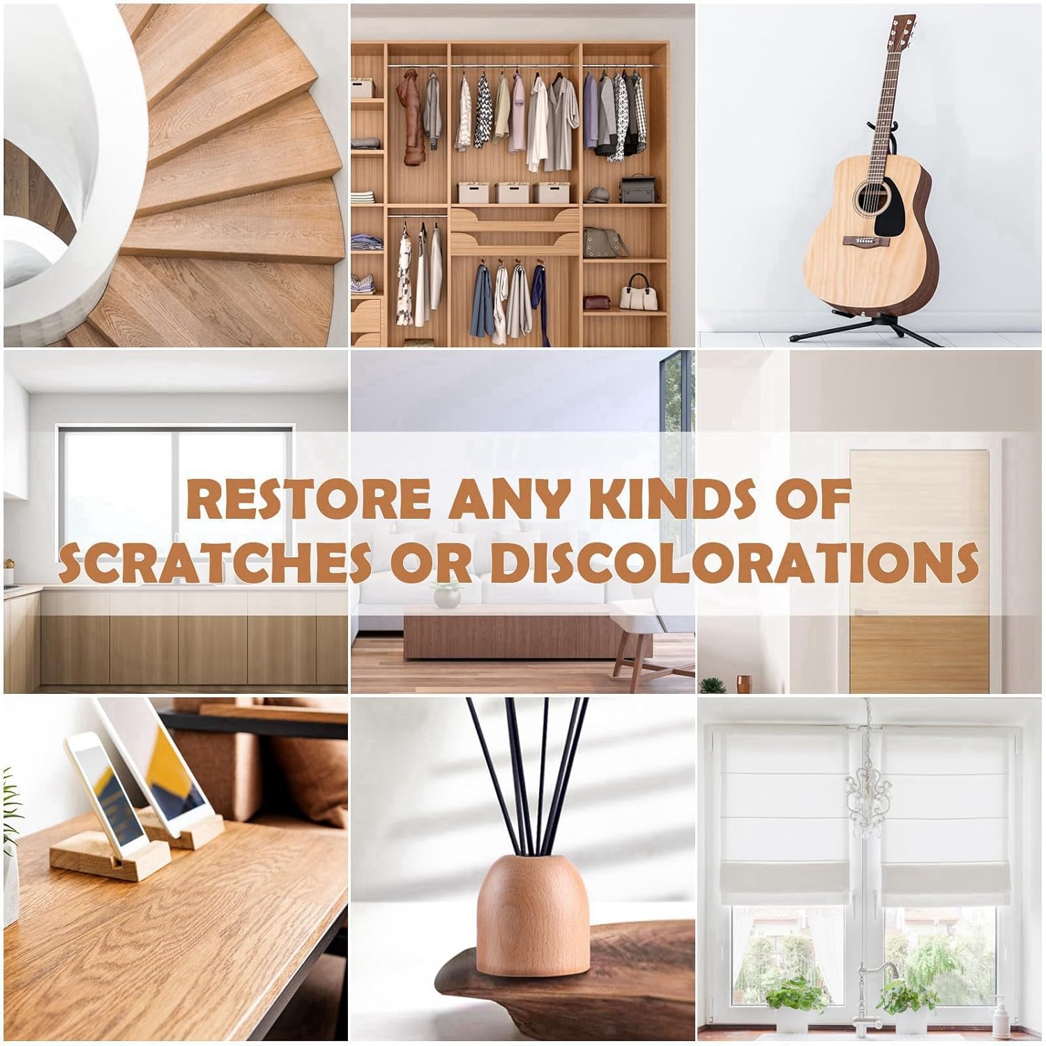 DEWEL Wood Furniture Repair Kit, 31 Pcs Scratch Repair Wood Filler, Wax Sticks with Wood Putty for Wood Floors, Scratches, Cracks, Hole, Laminate, Table, Bedposts