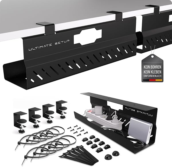 Ultimate Setup Kabelwanne, 2er-Set, schwarz