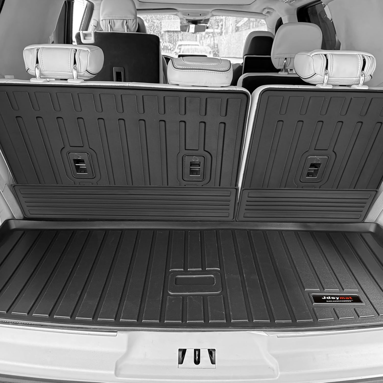 for Ford Expedition/Lincoln Navigator 8 Seater 2018-2024 Floor Mats 3 Rows Trunk Cargo Liner and Backrest Mats All Weather TPE Fit Expedition/Navigator Accessories (8 Seat Full Set-Not for MAX Or L)