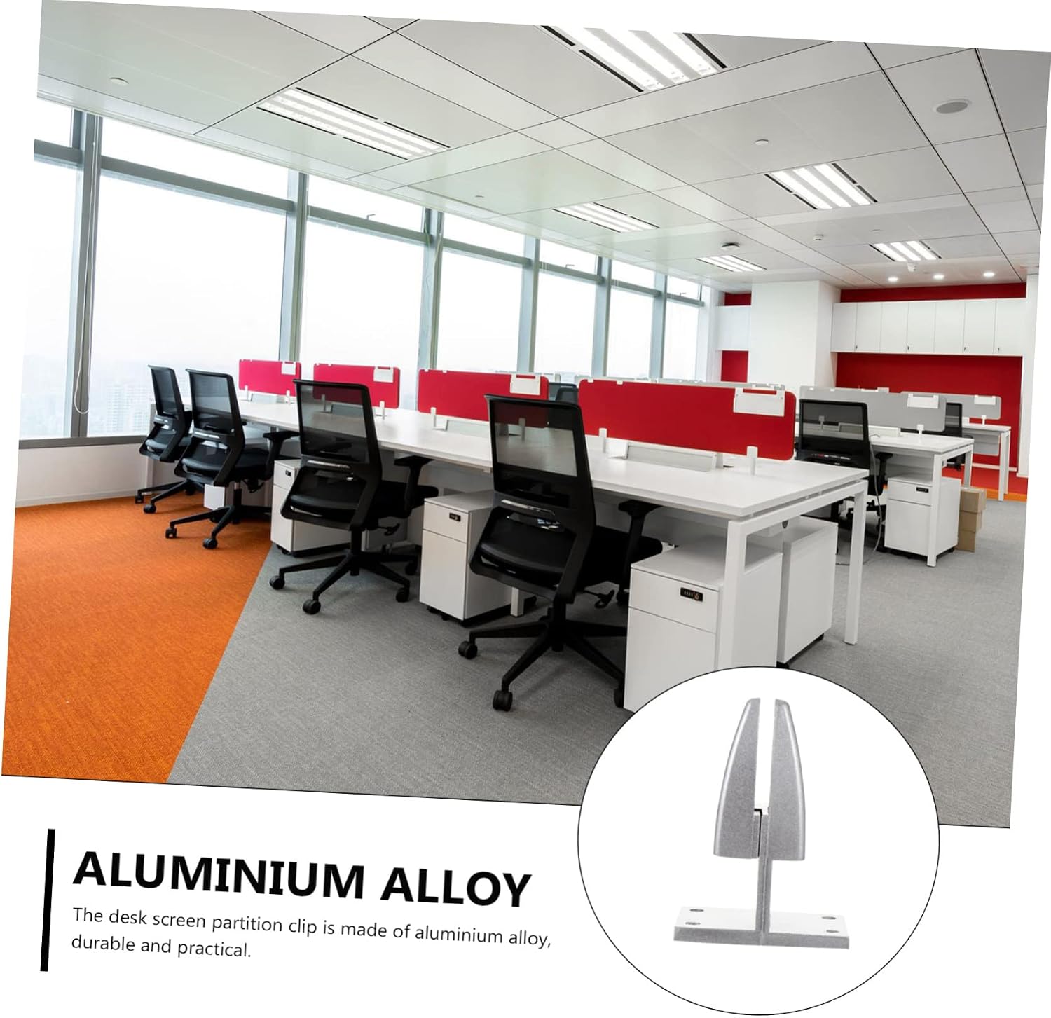 2pcs Type Vertical Screen Partition Clips for Office Desks Sturdy Glass Baffle Holders for Desk Dividers for Creating Private Workstations Environments