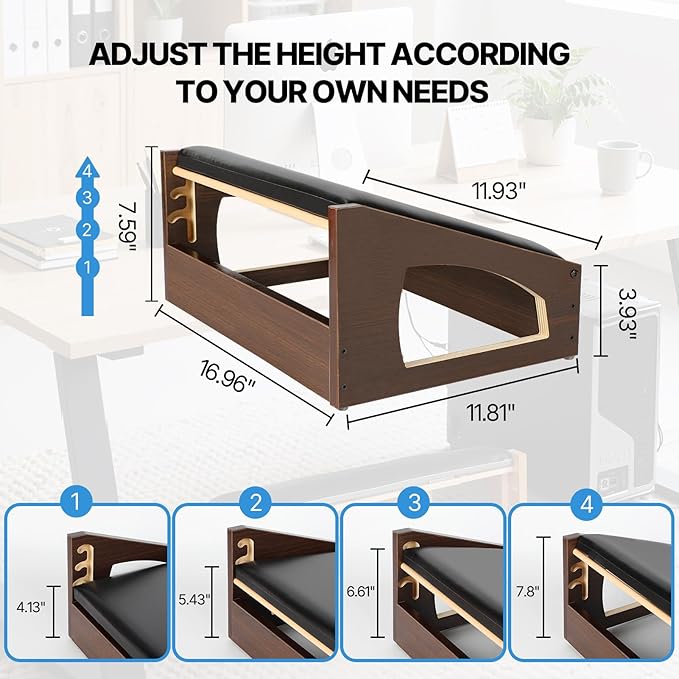 Reposapiés Ergonómico Ajustable 4 Alturas con Cojín Suave miniatura 4