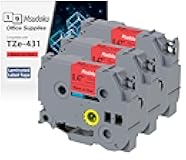 Msudoku 12mm 0.47 Inch Laminated Red TZe-431 TZe 431 TZe431 Tape Compatible for Brother P Touch Label Maker Label Tape for PT D200 D210 D220 D400 Cube Label Maker, Black on Red, 3 Pack