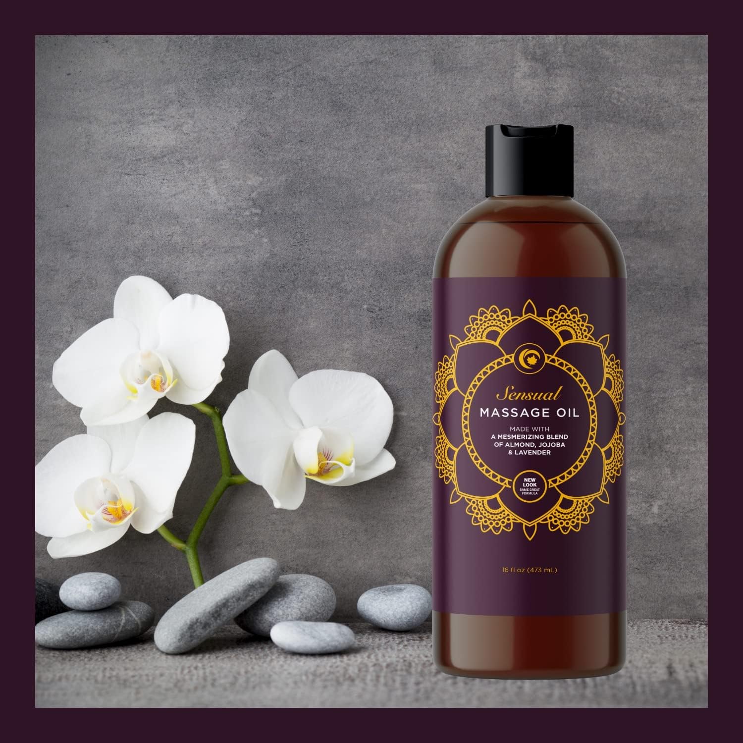 Aromatherapy Sensual Massage Oil for Couples - Relaxing Lavender Massaging Oil for Massage Therapy with Vitamin E Jojoba & Sweet Almond - Naturally Scented Vegan Non GMO & Gluten Free (16 Fl Oz)