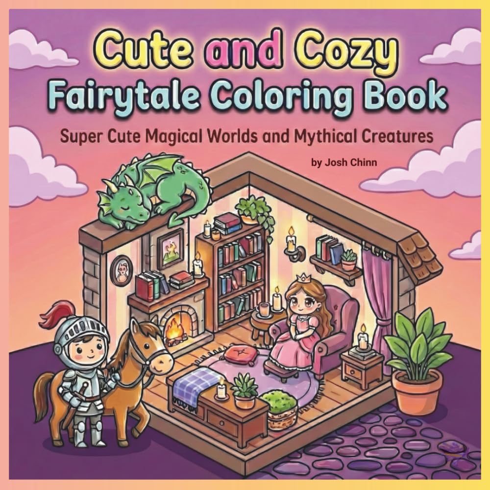 Cute and Cozy Fairytale Coloring Book: Super Cute Magical Worlds and Mythical Creatures