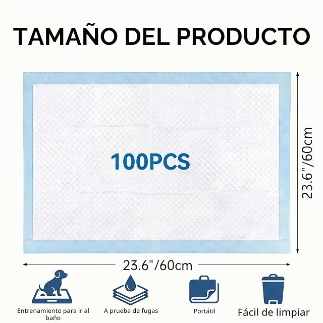 Foto 2 de 7 de 100 Empapadores Perros 60x60cm: Almohadillas Adiestramiento