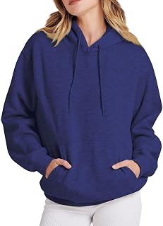 Womens Oversized Hoodies Solid Color Long Sleeve Sweatshirts Pullover Trendy Fall Winter Outfits With Pockets