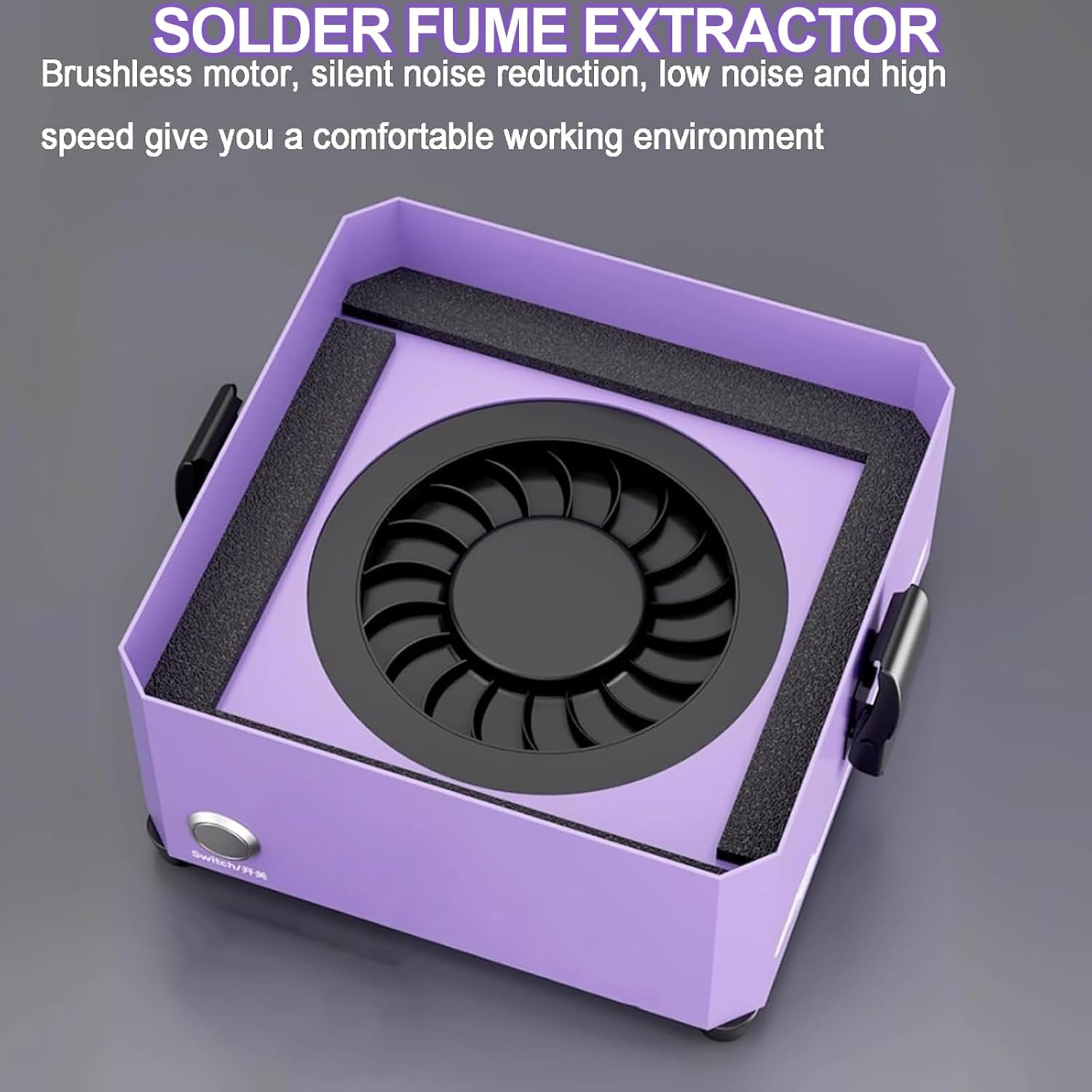 Solder Fume Extractor, Desktop Electric Iron Welding Fume Extractor, Desktop Smoke Absorber with Filters, Strong Suction, Low-Noise, for DIY Welding Work, 3D Printing, Electronics Repair