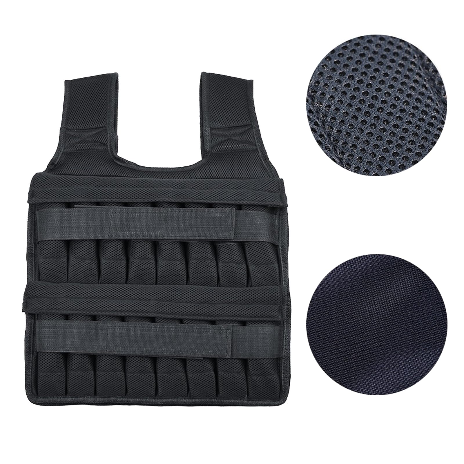 Chaleco lastrado de 10 kg para hombres y mujeres, chaleco de entrenamiento de fuerza con bolsillo, sin pesas, para ejercicio al aire libre y deportes
