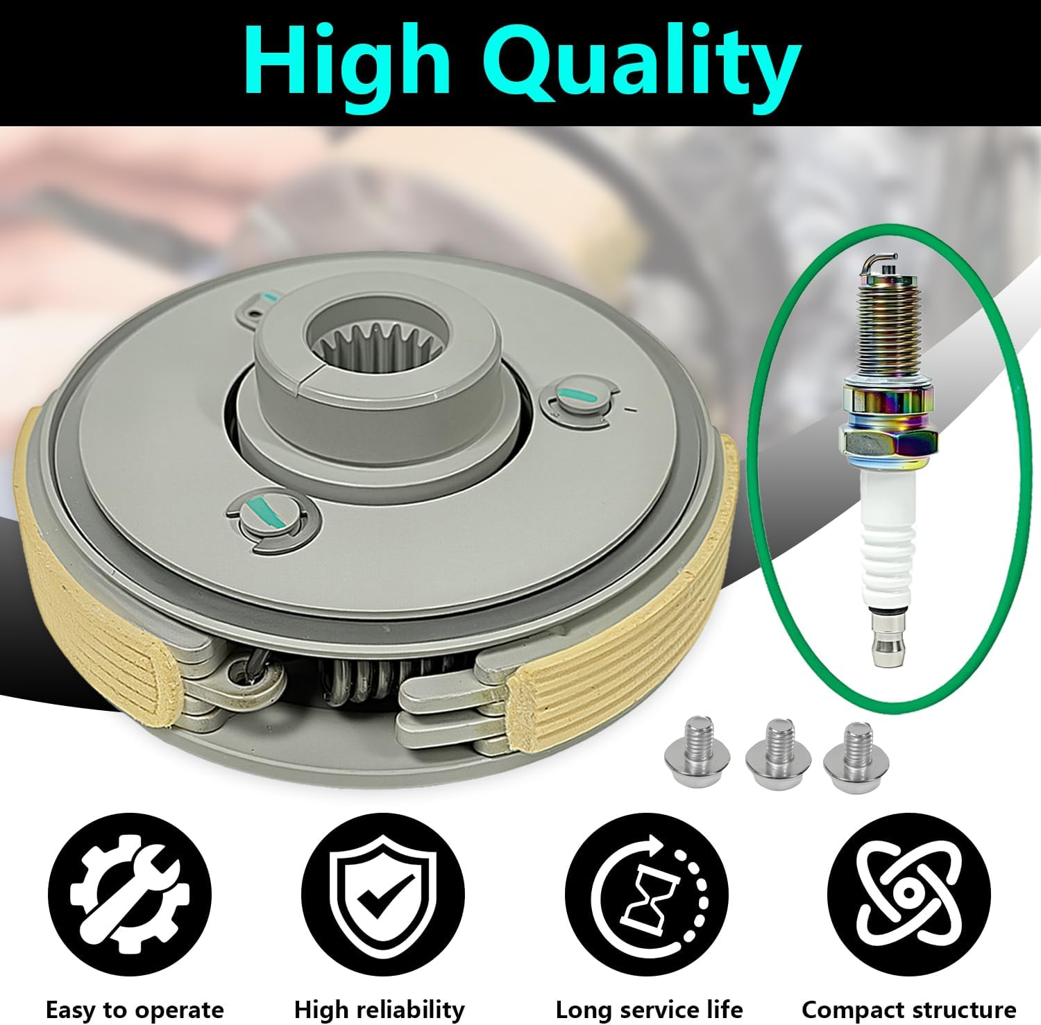 Centrifugal Carrier Wet Clutch For TRX200 TRX200D TRX200SX TRX250 | 22400-HM8-A41, 98069-57916 Spark Plug, for Recon 250 TRX250 TE TM, TRX250EX, TRX250X 2002-2023