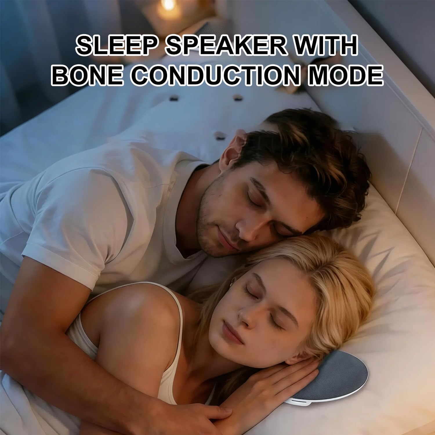 Pillow Speaker,2026 New Bluetooth Pillow Speaker,Mini Bone Conduction Sleep Aid with Stereo Bass with White Noise,Ultra-Thin Stereo Bass, for Adult Specialized Sleep Earphones 1PC(Blue) — view 6