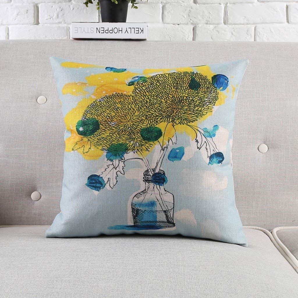 Coussin décoratif abstrait Snug 45x45 en coton et lin épais